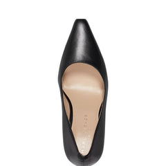Minny Leather Block Heel Pump - Black Leather / Marc Fisher On Sale