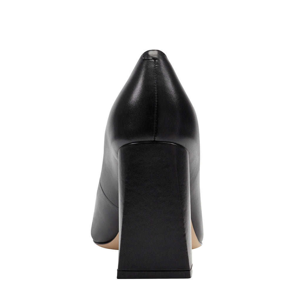 Minny Leather Block Heel Pump - Black Leather / Marc Fisher On Sale