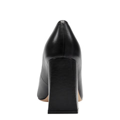 Minny Leather Block Heel Pump - Black Leather / Marc Fisher On Sale