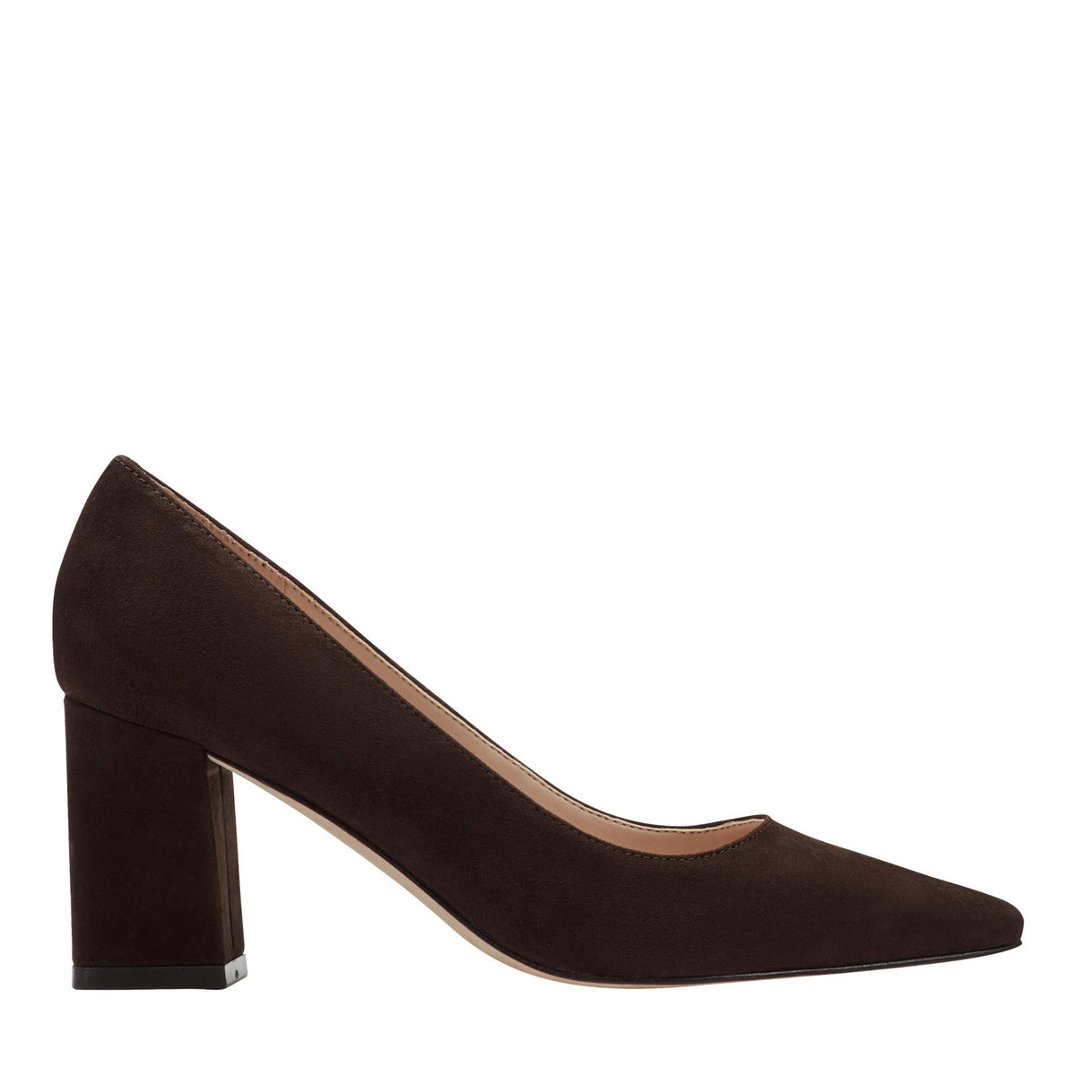 Zala Block Heel Pointy Toe Pump - Dark Brown Suede / Marc Fisher Discount