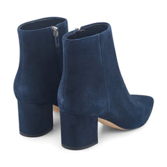 Jarli Pointy Leather Ankle Bootie - Navy Suede / Marc Fisher Online