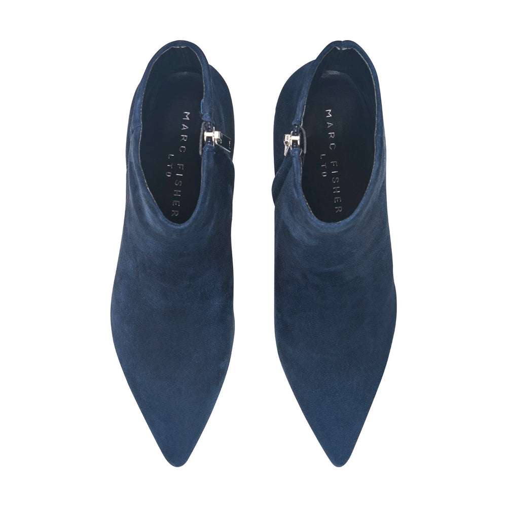 Jarli Pointy Leather Ankle Bootie - Navy Suede / Marc Fisher Online