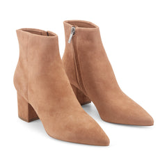 Jarli Pointy Leather Ankle Bootie - Brown Suede / Marc Fisher For Sale