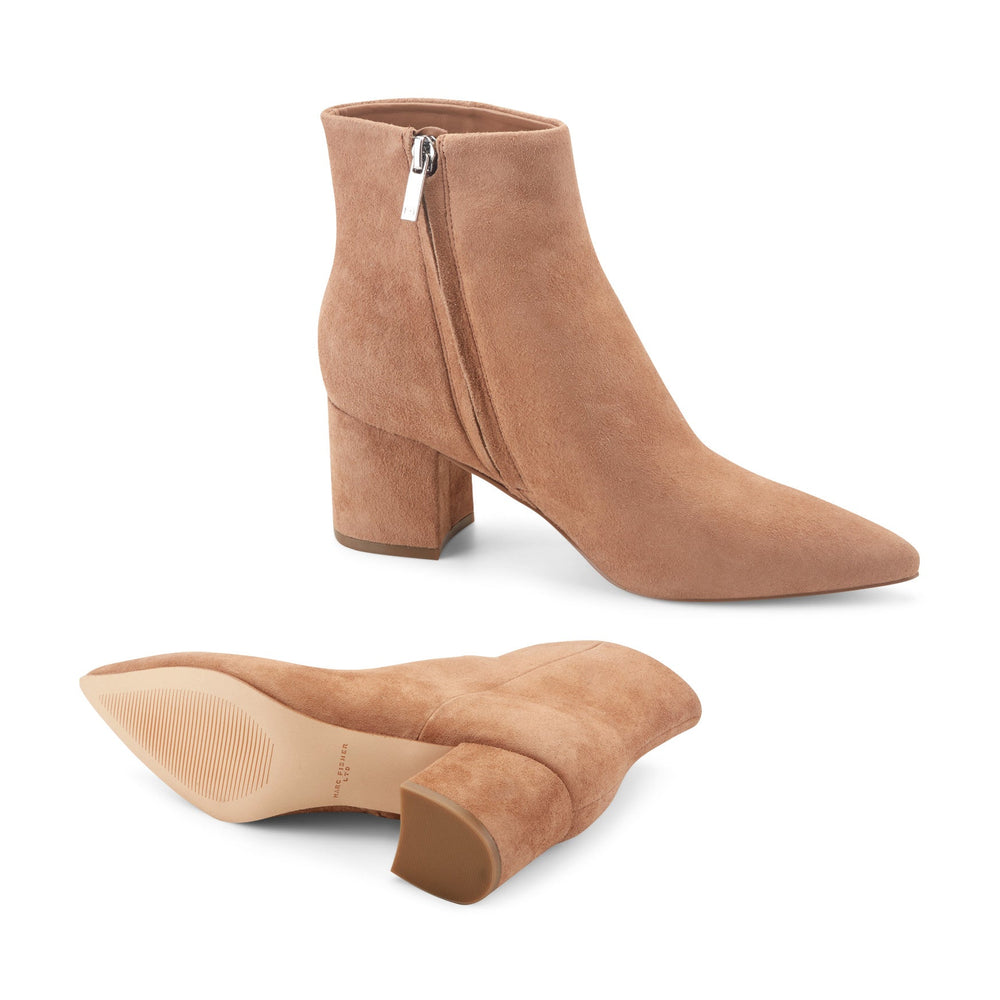 Jarli Pointy Leather Ankle Bootie - Brown Suede / Marc Fisher For Sale