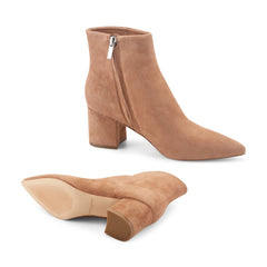 Jarli Pointy Leather Ankle Bootie - Brown Suede / Marc Fisher For Sale