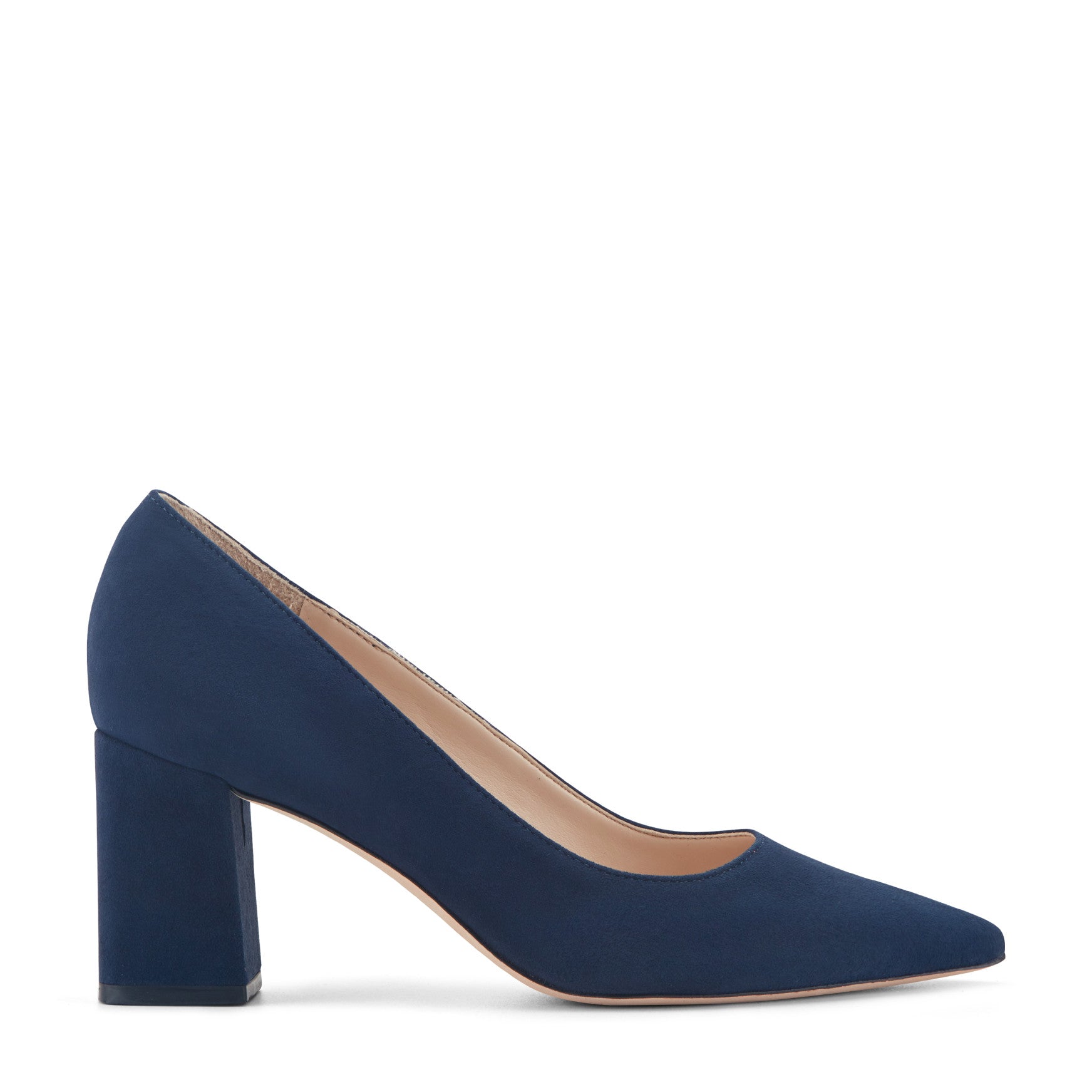 Zala Block Heel Pointy Toe Pump - NAVY SUEDE / Marc Fisher Sale