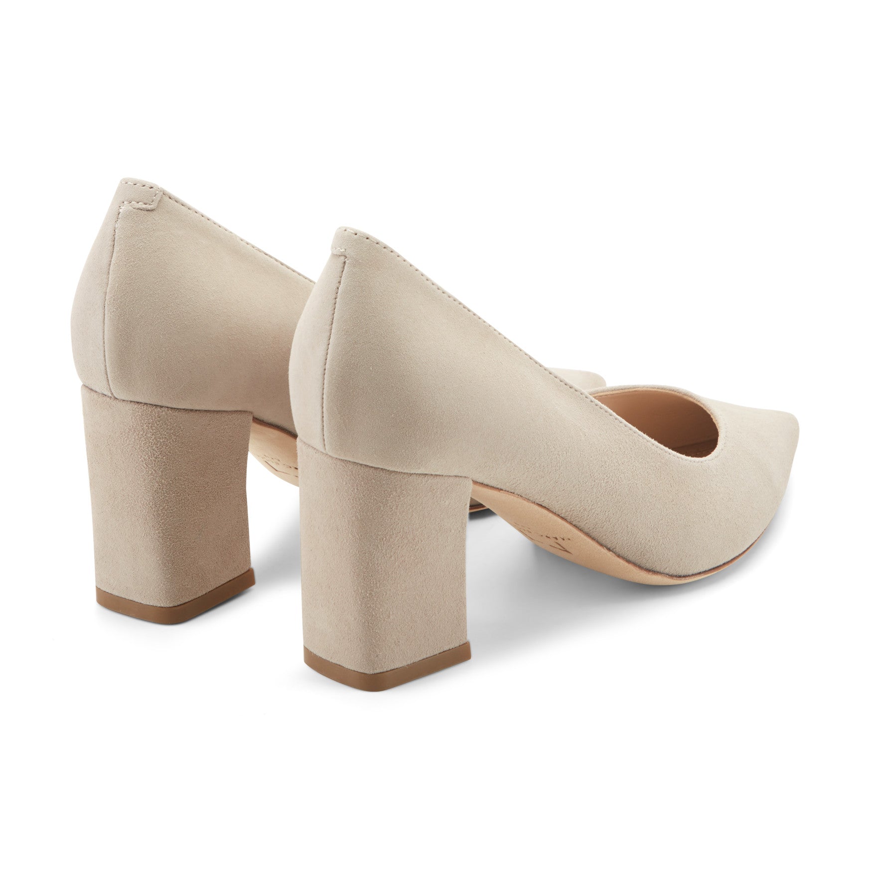 Zala Block Heel Pointy Toe Pump - Natural Suede / Marc Fisher Outlet