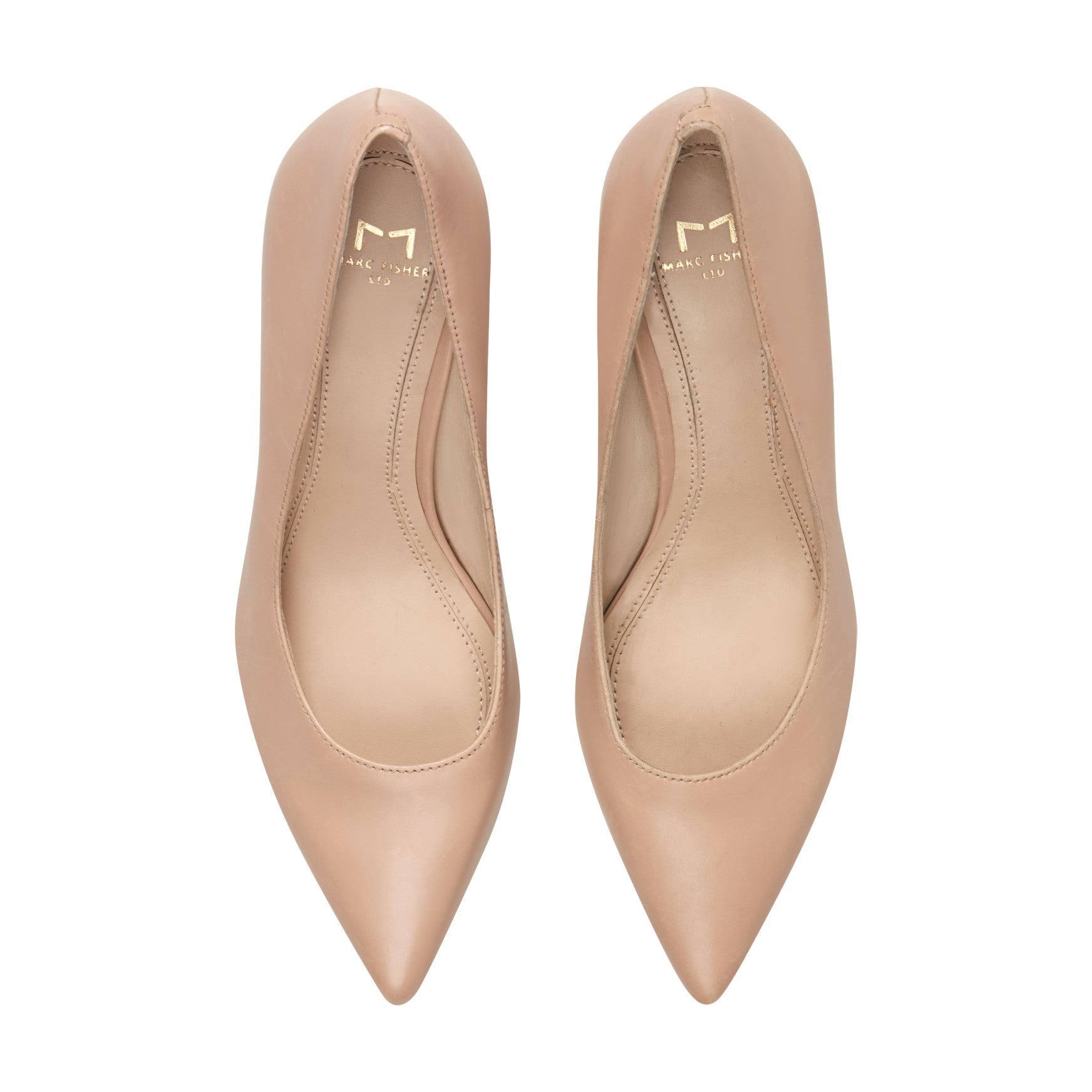 Zala Block Heel Pointy Toe Pump - Light Natural Leather / Marc Fisher US
