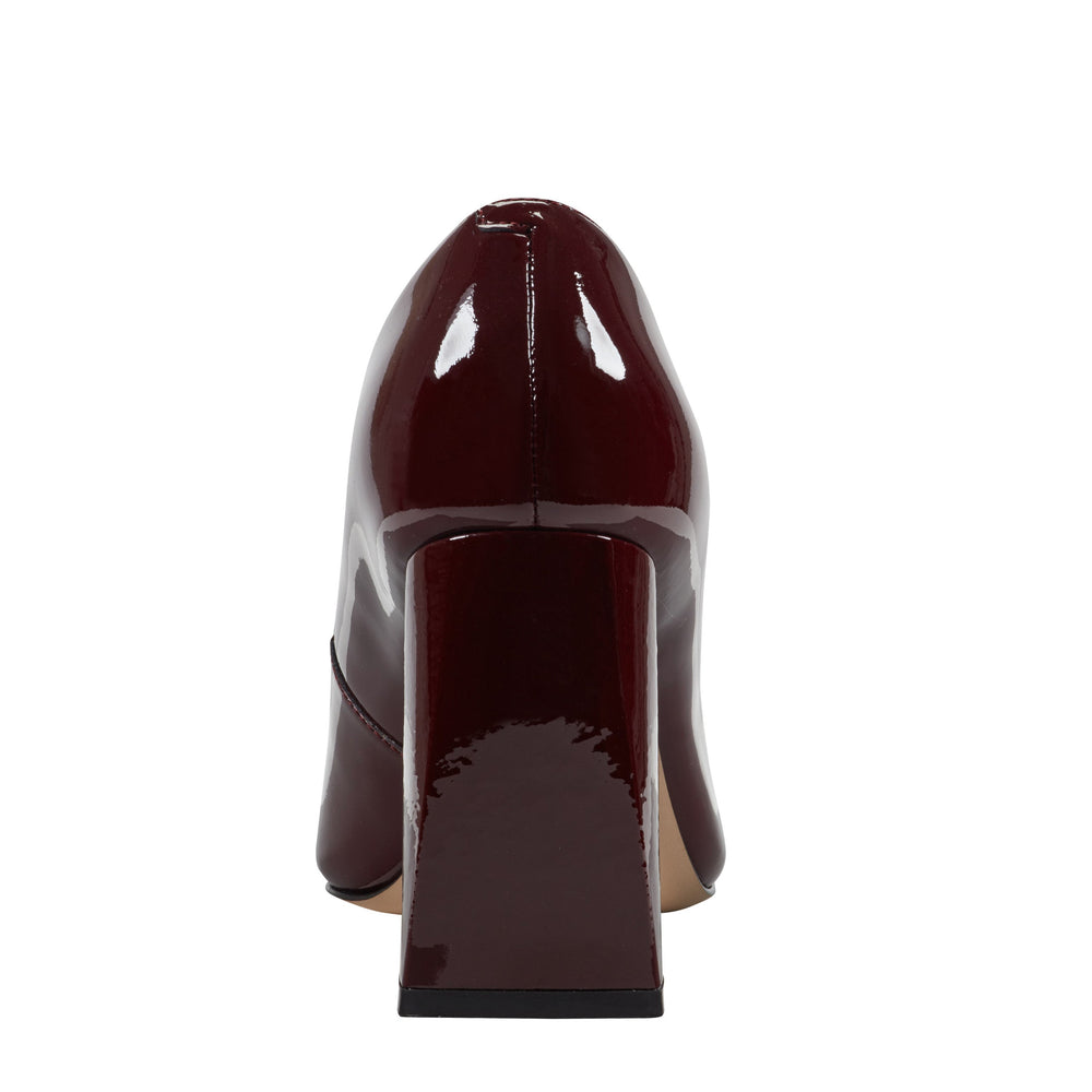 Minny Leather Block Heel Pump - Merlot Patent Leather / Marc Fisher Discount