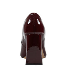 Minny Leather Block Heel Pump - Merlot Patent Leather / Marc Fisher Discount
