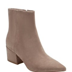Alfie Block Heel Leather Ankle Bootie - Taupe Suede / Marc Fisher Online