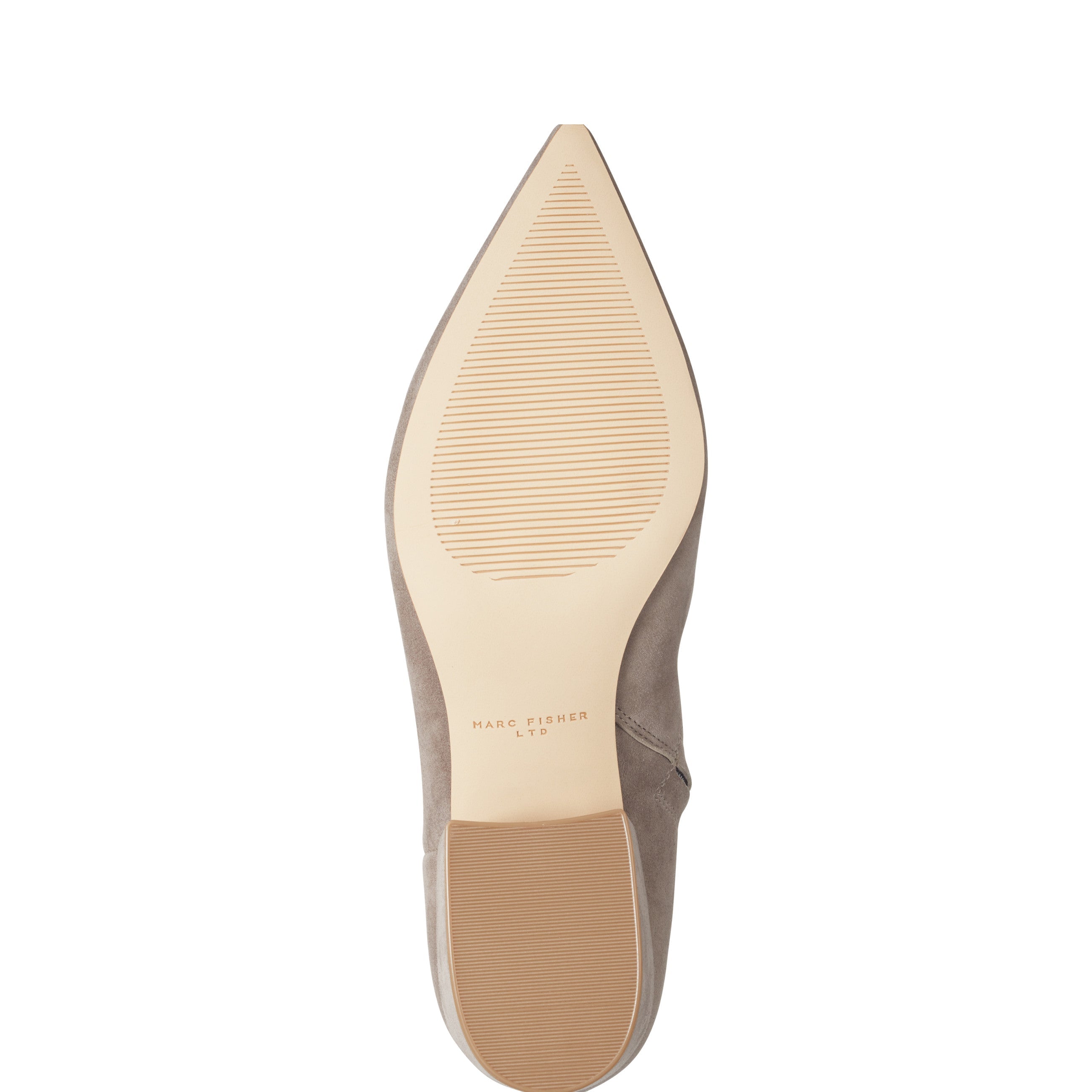 Alfie Block Heel Leather Ankle Bootie - Taupe Suede / Marc Fisher Online