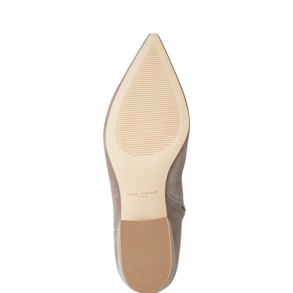 Alfie Block Heel Leather Ankle Bootie - Taupe Suede / Marc Fisher Online