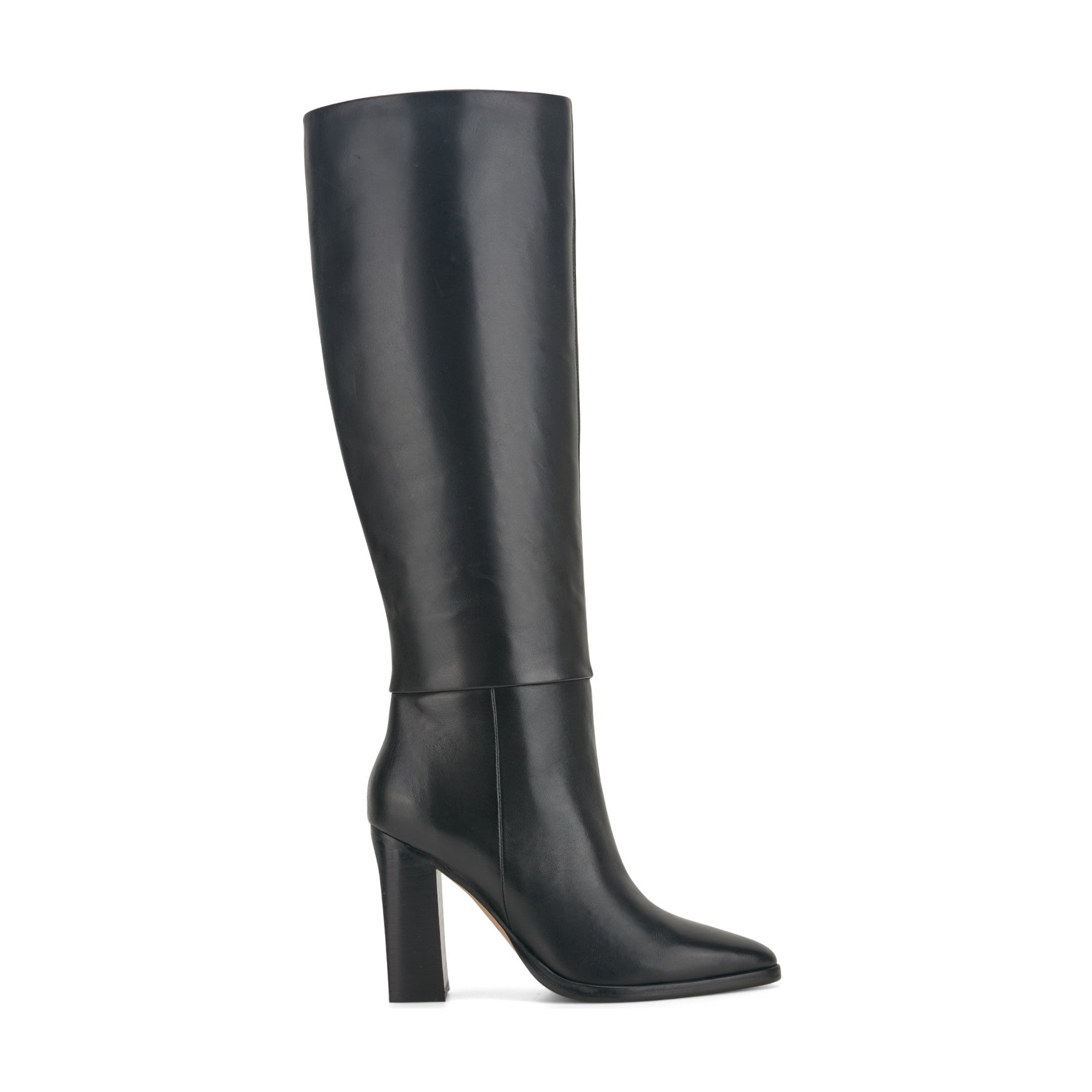 Lannie Wide Calf Dress Leather Boot - Black Leather / Marc Fisher For Sale