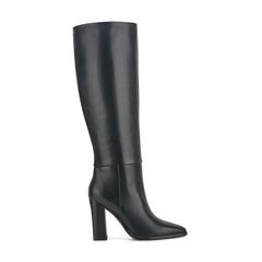 Lannie Wide Calf Dress Leather Boot - Black Leather / Marc Fisher For Sale
