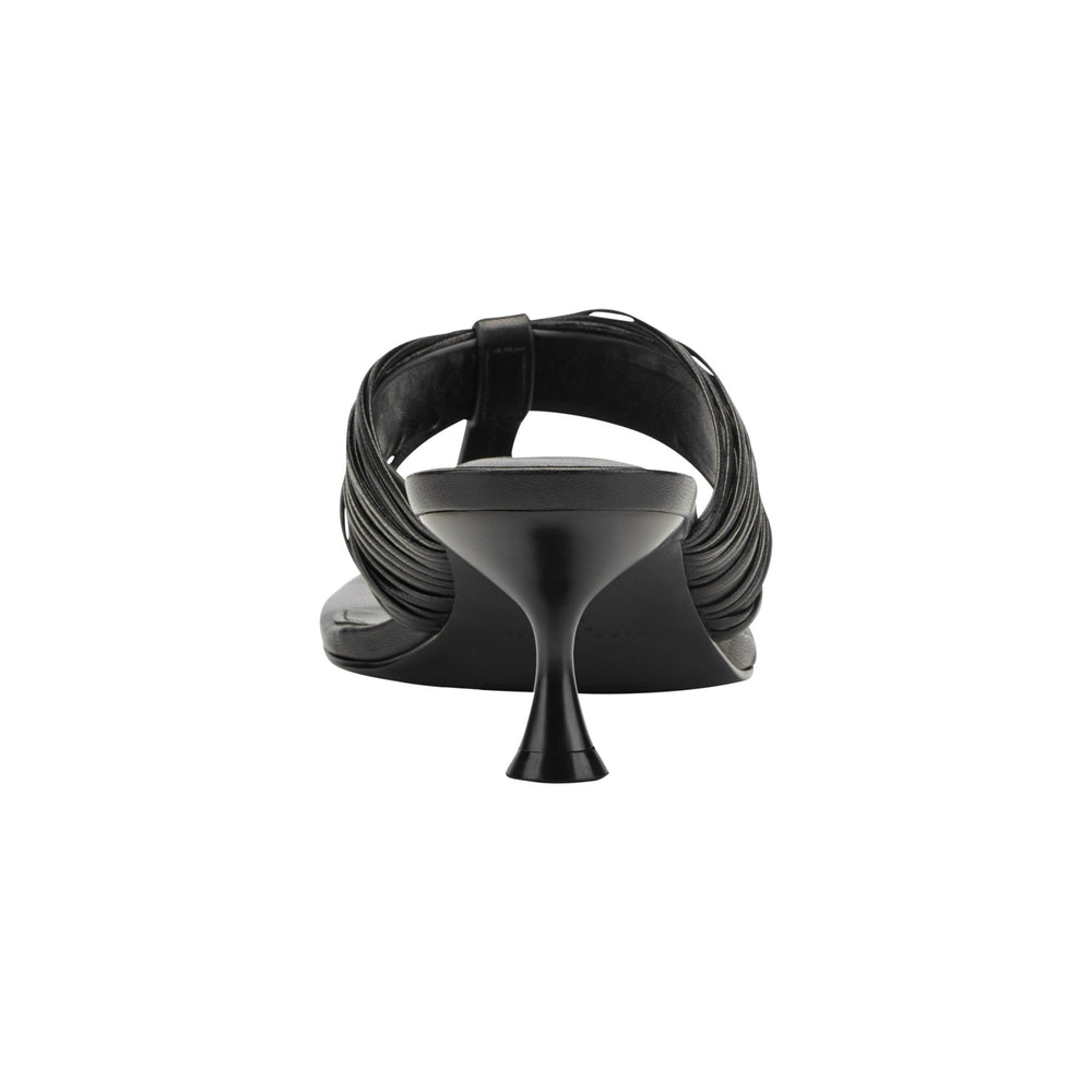 Pamilla Leather Heeled Thong Sandal - Black Leather / Marc Fisher On Sale