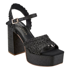 Chayse Platform Sandal - Black Raffia / Marc Fisher Online