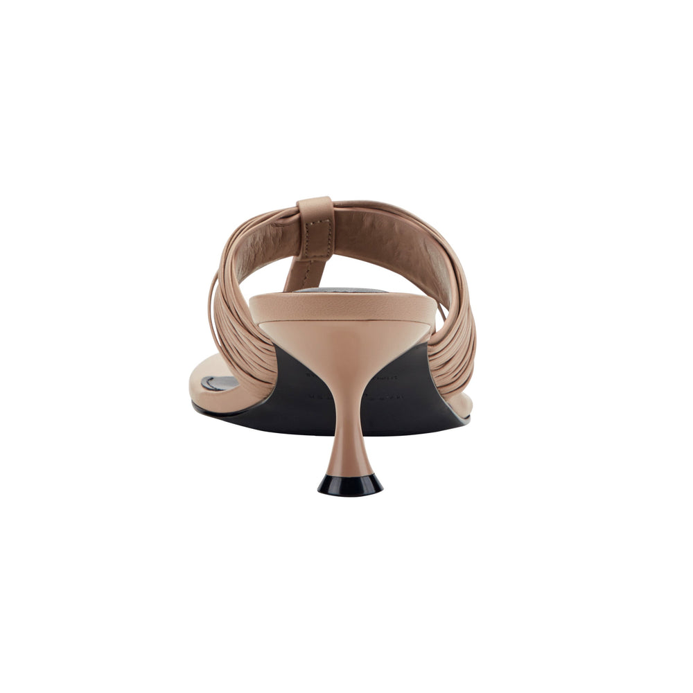 Pamilla Leather Heeled Thong Sandal - Light Brown Leather / Marc Fisher For Sale