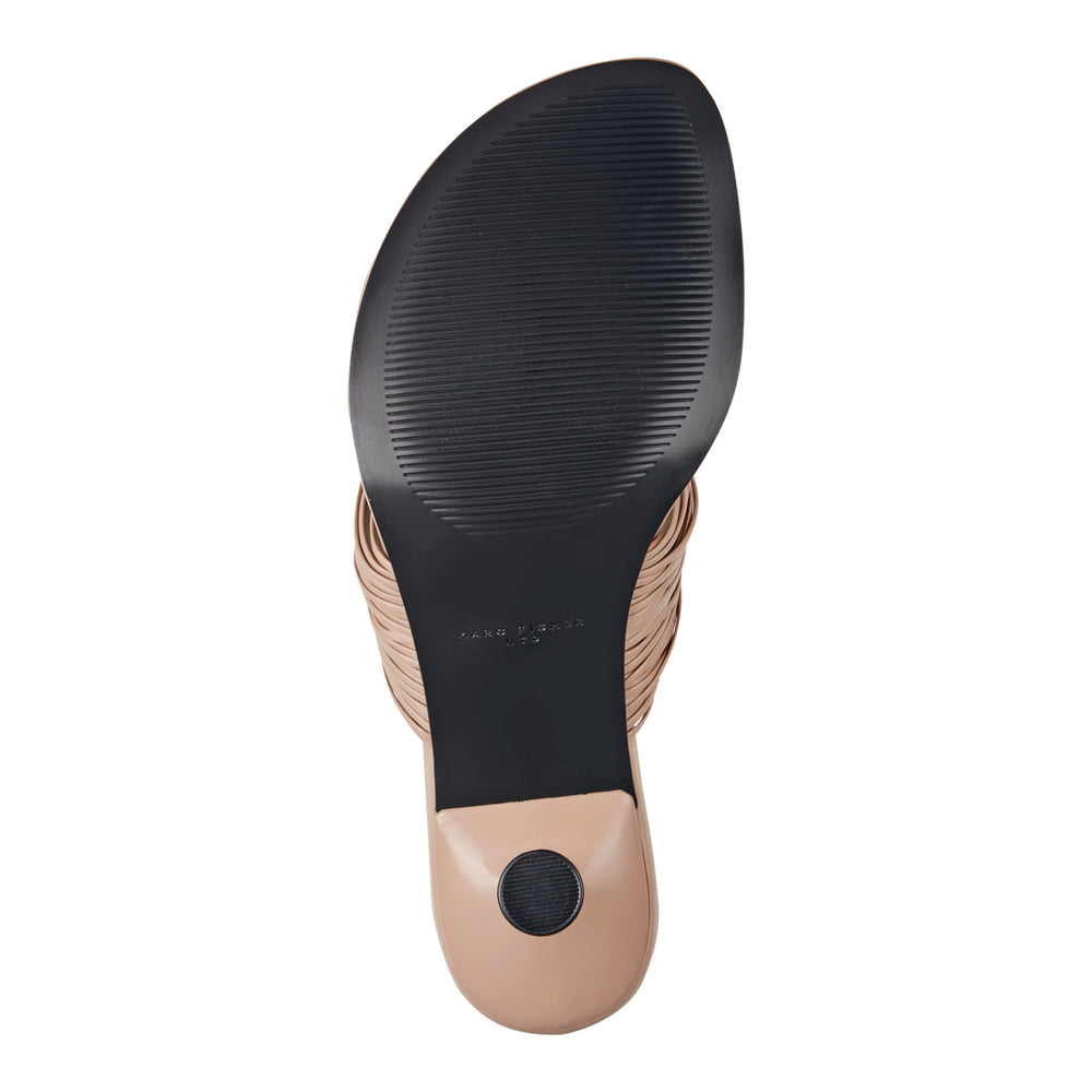 Pamilla Leather Heeled Thong Sandal - Light Brown Leather / Marc Fisher For Sale
