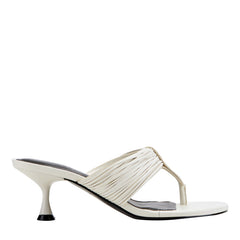Pamilla Leather Heeled Thong Sandal - Cream Leather / Marc Fisher Sale
