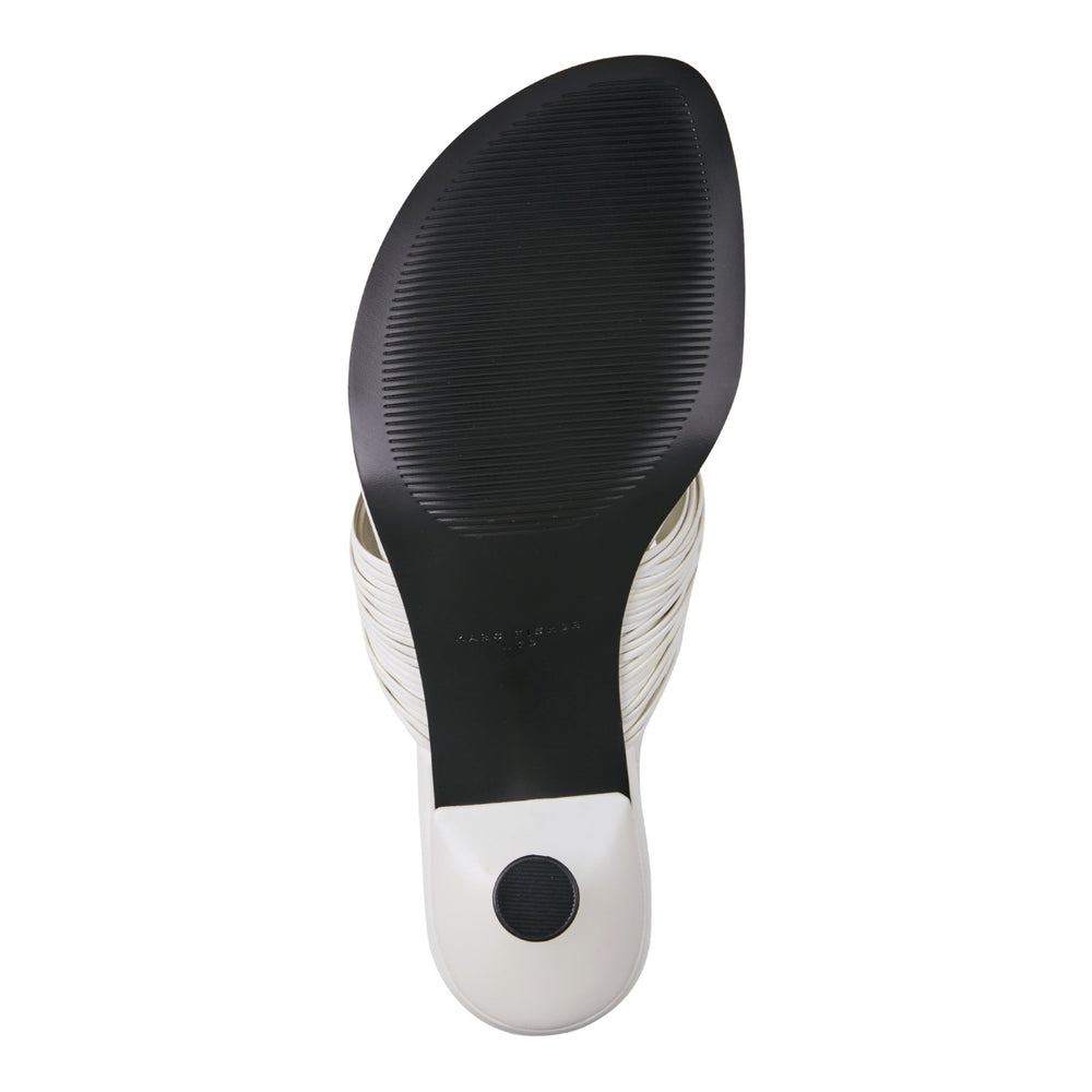 Pamilla Leather Heeled Thong Sandal - Cream Leather / Marc Fisher Sale