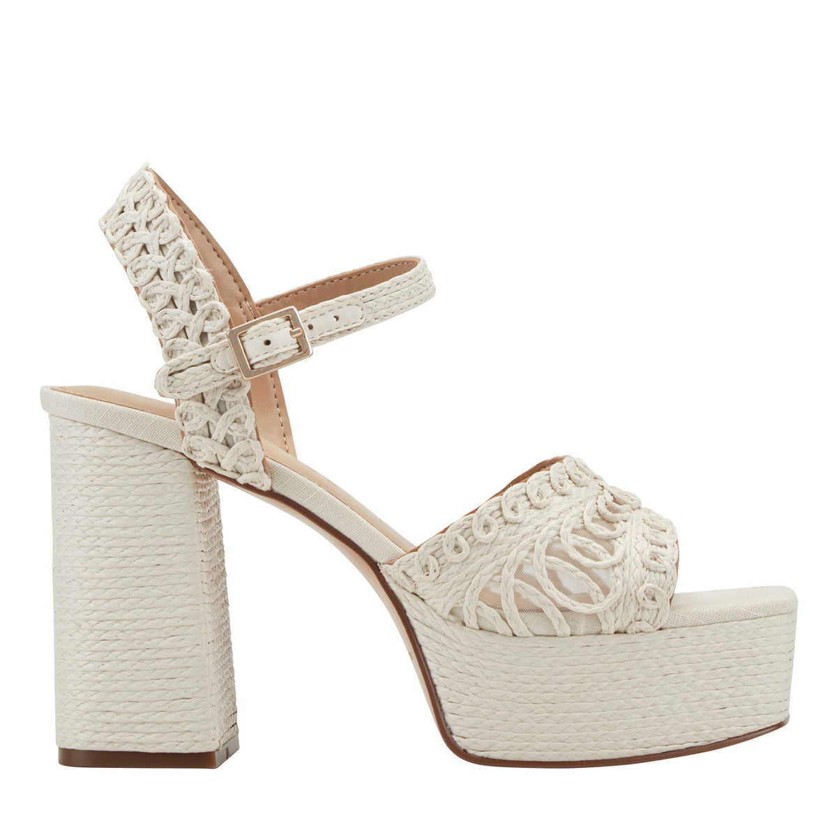 Chayse Platform Sandal - White Raffia / Marc Fisher US