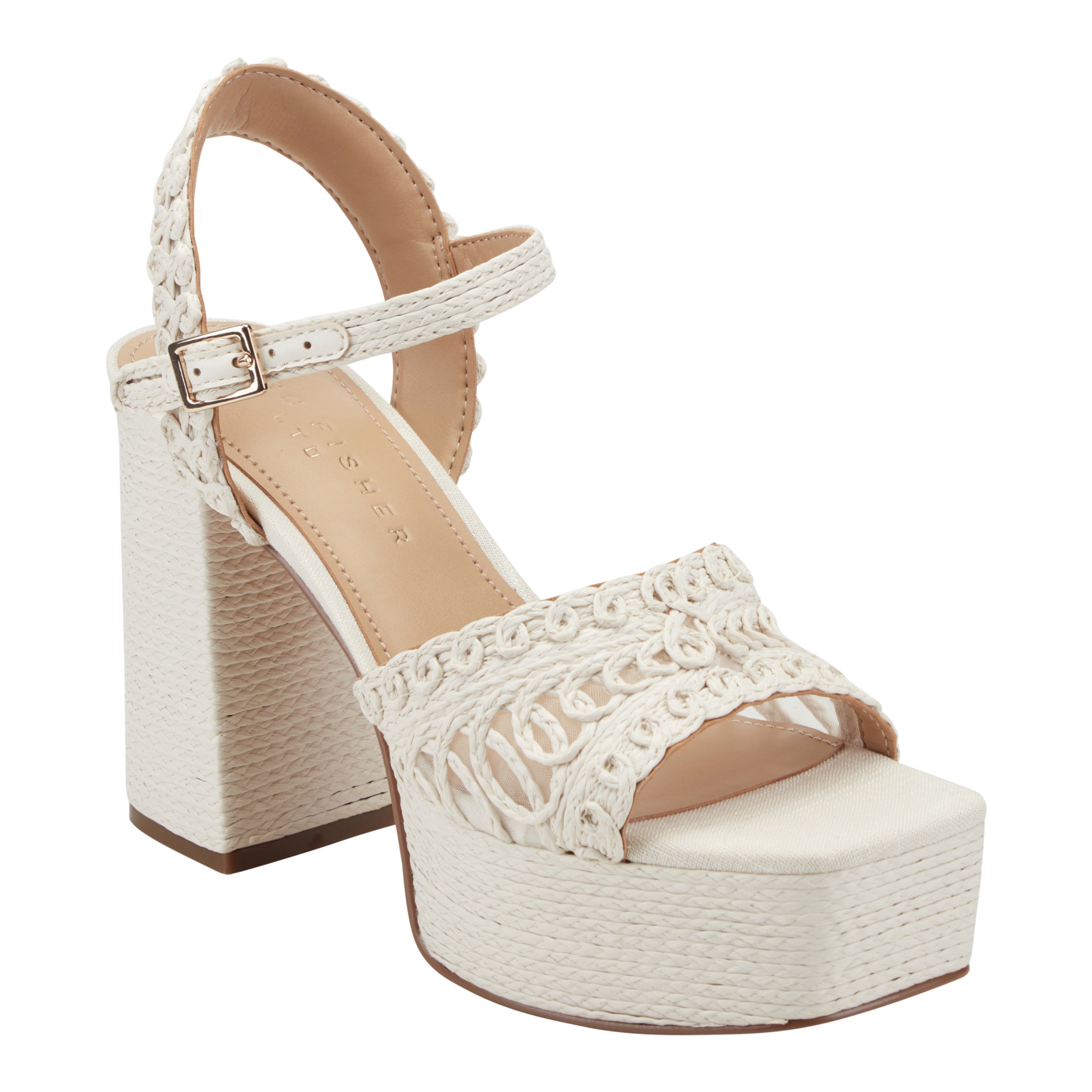 Chayse Platform Sandal - White Raffia / Marc Fisher US