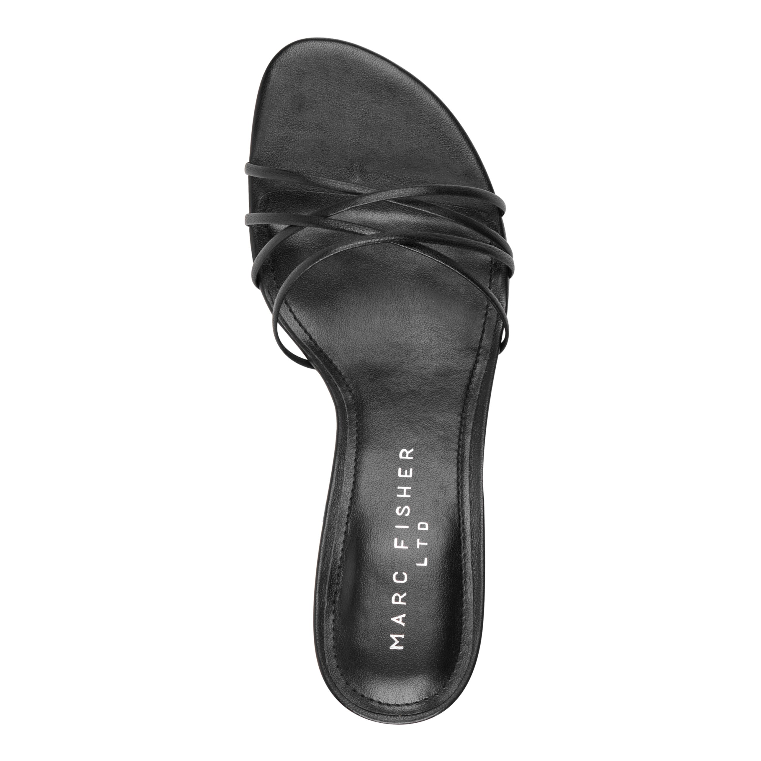 Gineva Leather Ankle Wrap Sandal - Black Leather / Marc Fisher Online