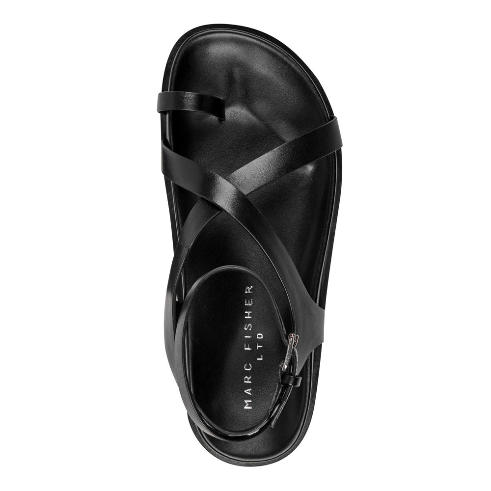 Bevy Footbed Leather Sandal - Black / Marc Fisher For Sale