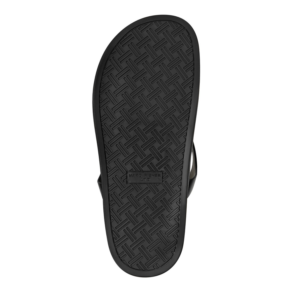 Bevy Footbed Leather Sandal - Black / Marc Fisher For Sale