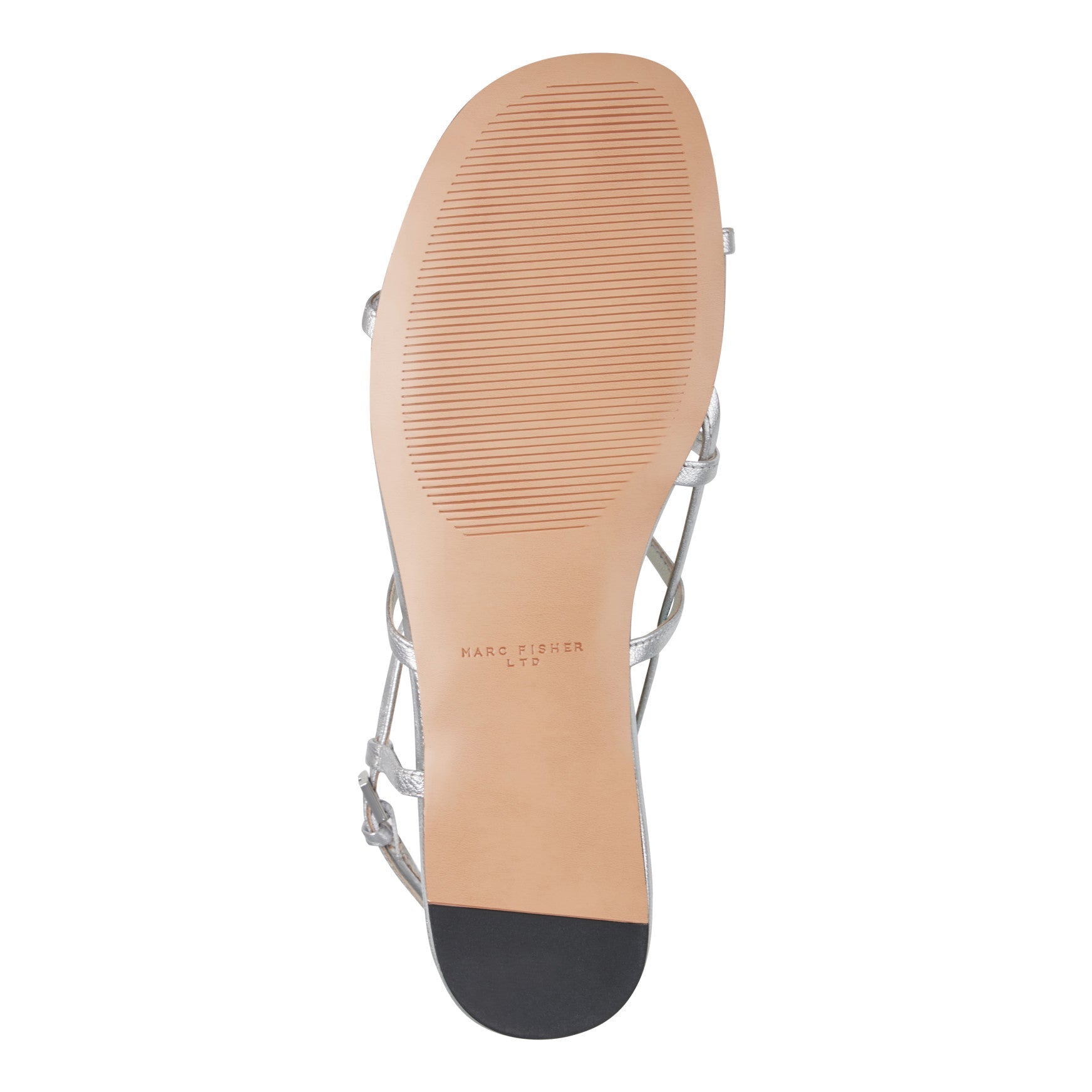 Elysha Leather Flat Sandal - Silver Leather / Marc Fisher US