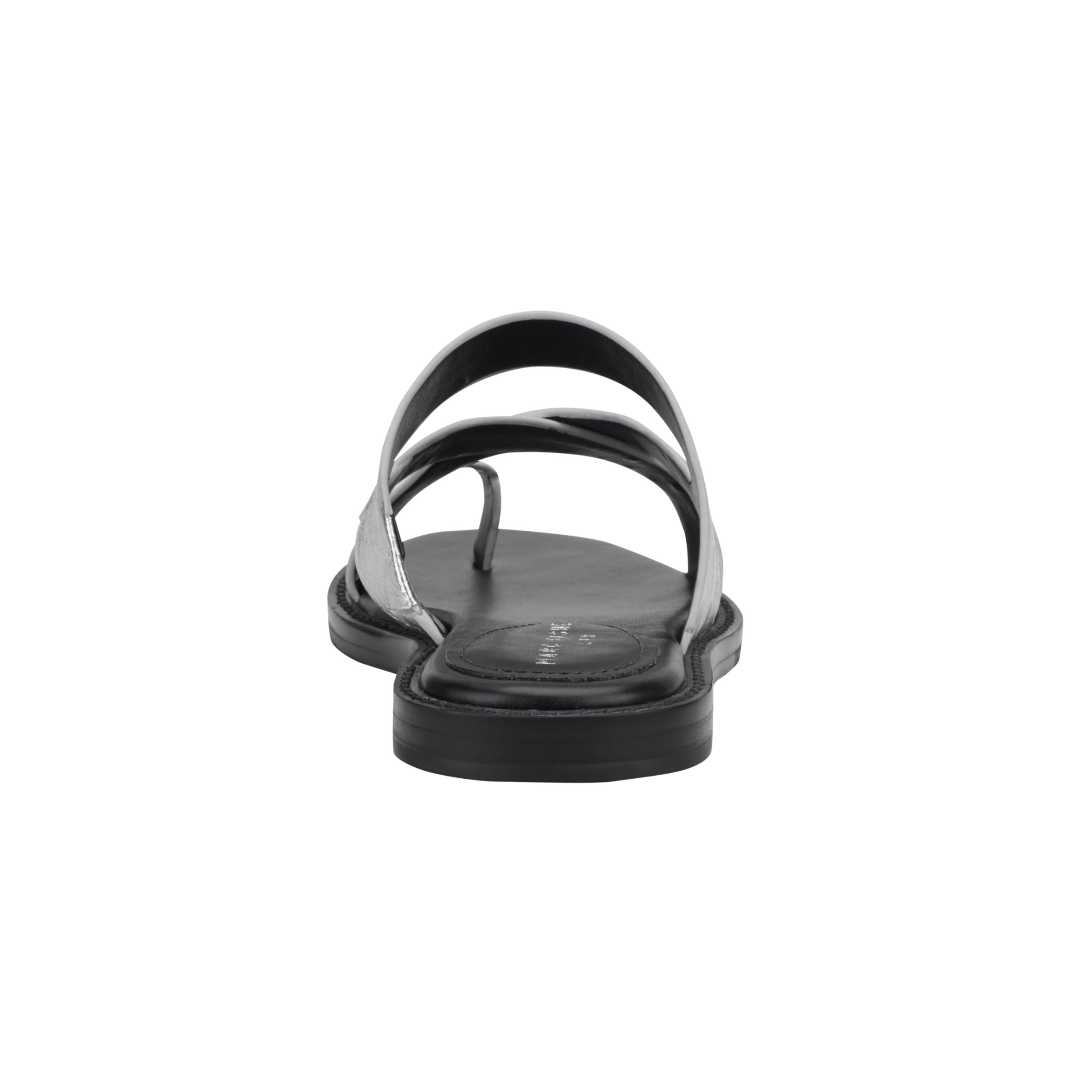 Genella Flat Leather Sandal - Silver Leather / Marc Fisher Online