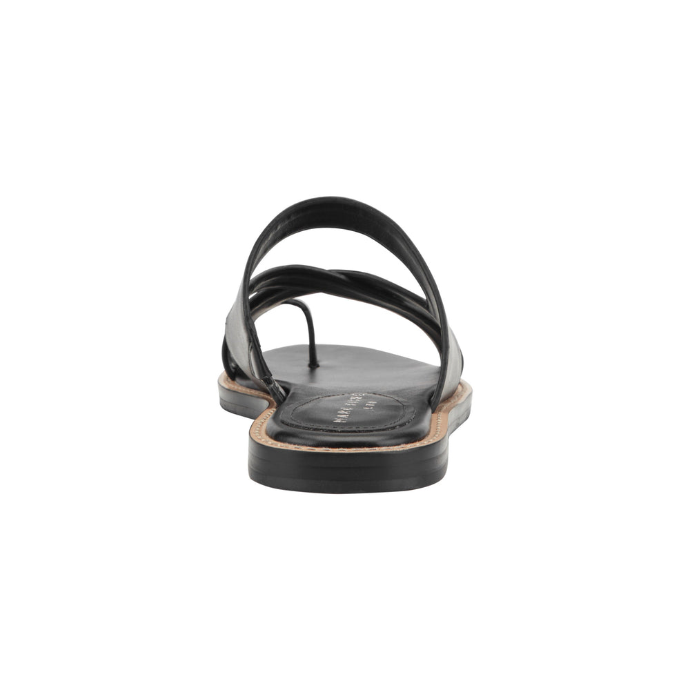 Genella Flat Leather Sandal - Black Leather / Marc Fisher For Sale