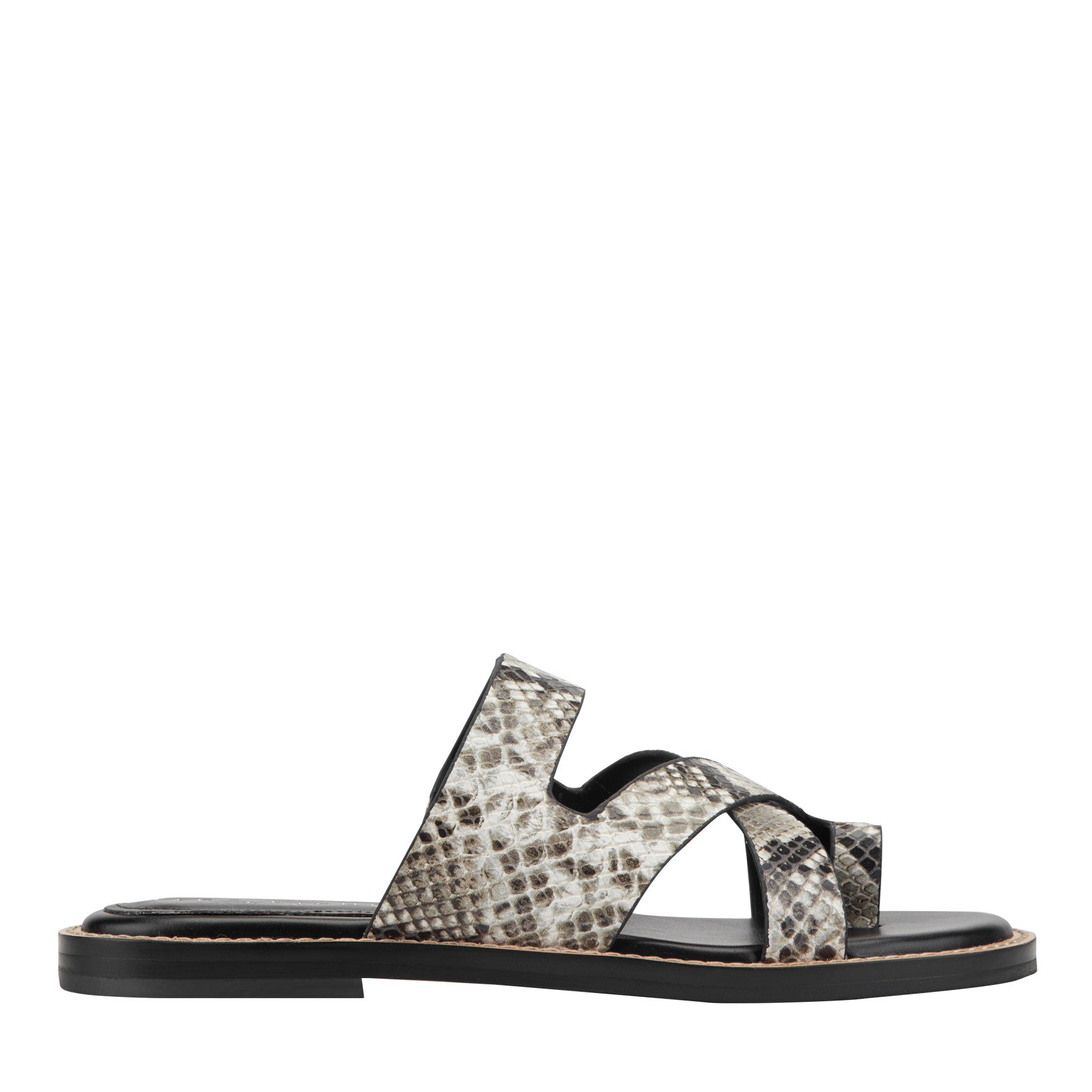 Genella Flat Leather Sandal - Snake Printed Leather / Marc Fisher Sale