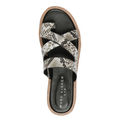Genella Flat Leather Sandal - Snake Printed Leather / Marc Fisher Sale