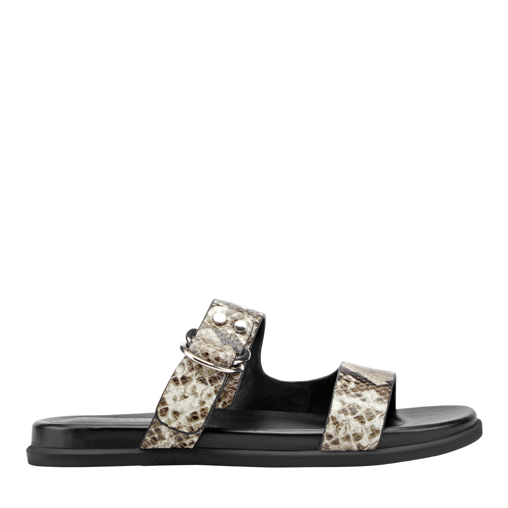 Gia Flat Leather Sandal - Snake Printed Leather / Marc Fisher US
