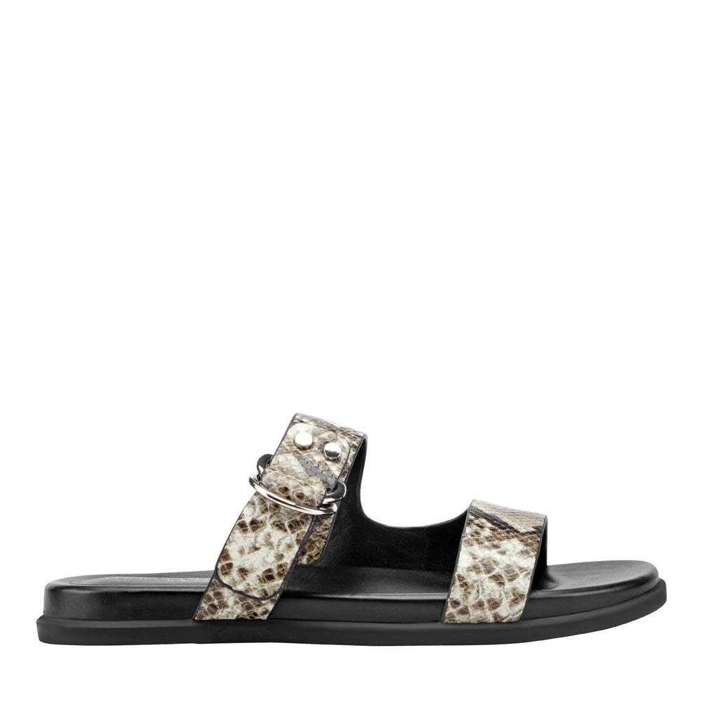Gia Flat Leather Sandal - Snake Printed Leather / Marc Fisher US