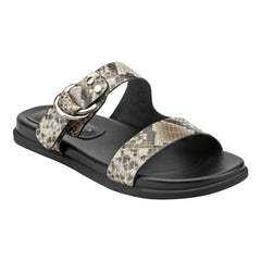 Gia Flat Leather Sandal - Snake Printed Leather / Marc Fisher US