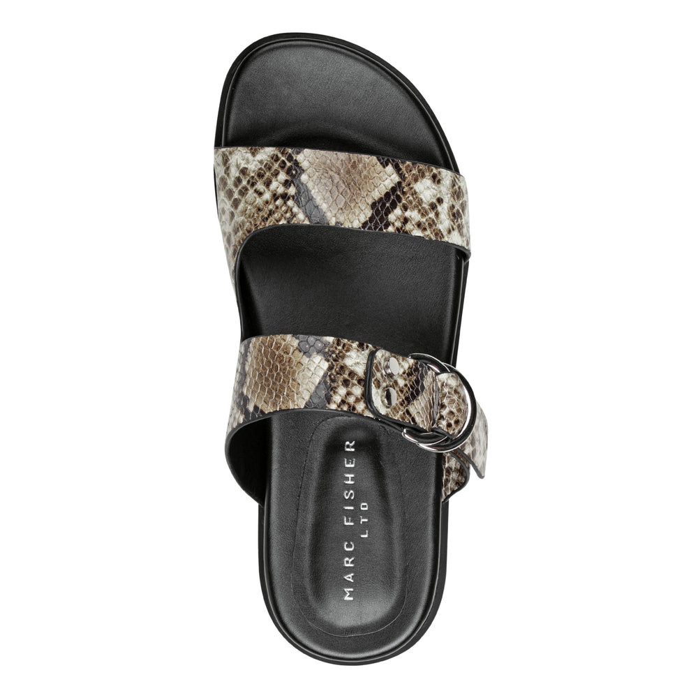 Gia Flat Leather Sandal - Snake Printed Leather / Marc Fisher US