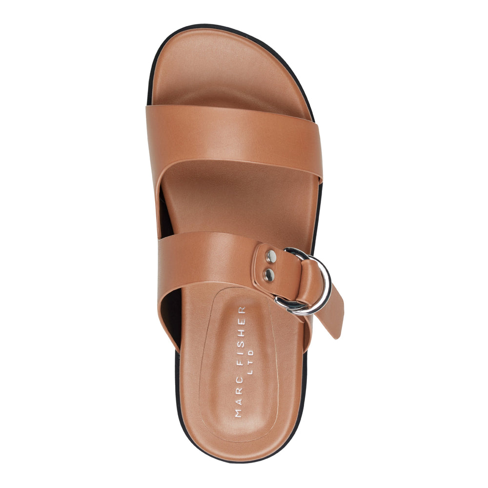 Gia Flat Leather Sandal - Natural Leather / Marc Fisher On Sale
