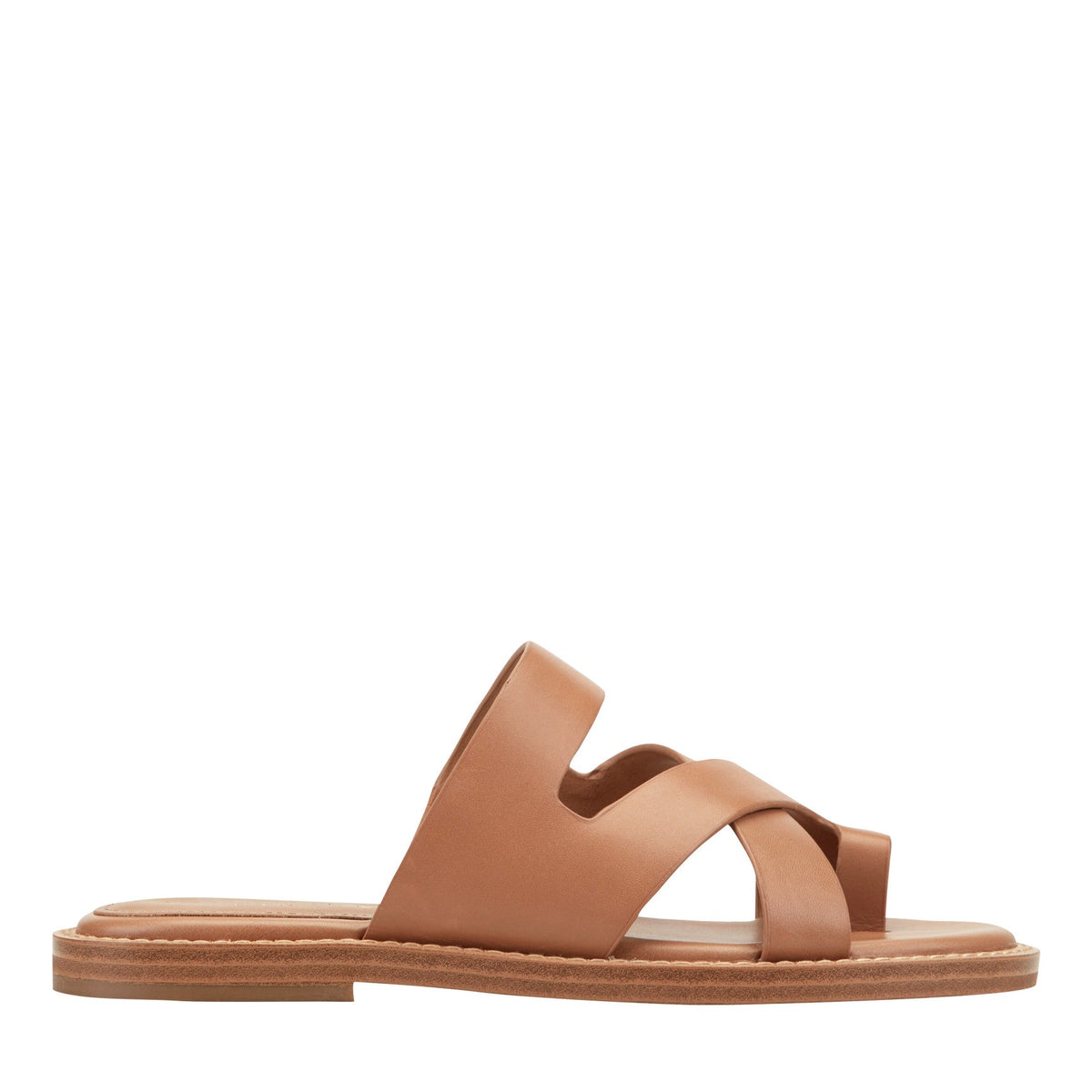 Genella Flat Leather Sandal - Natural Leather / Marc Fisher Discount