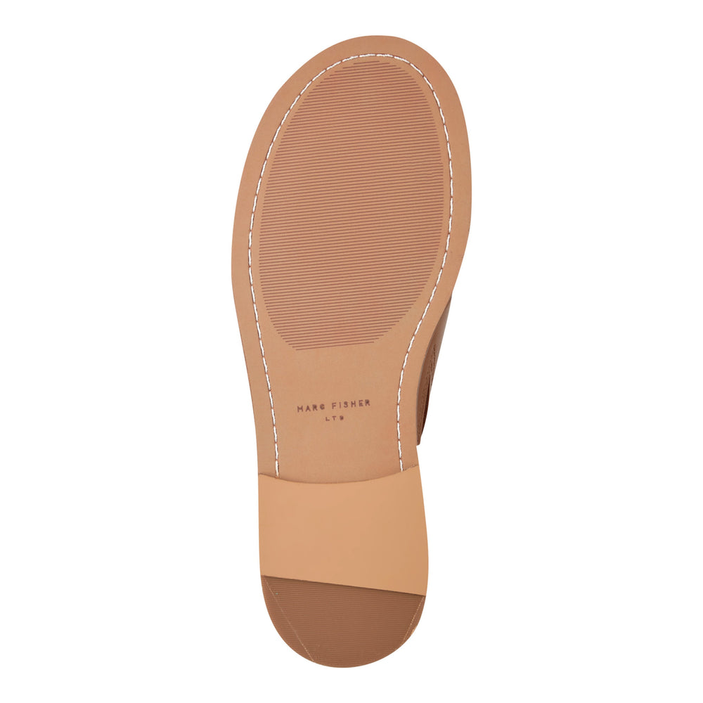 Genella Flat Leather Sandal - Natural Leather / Marc Fisher Discount