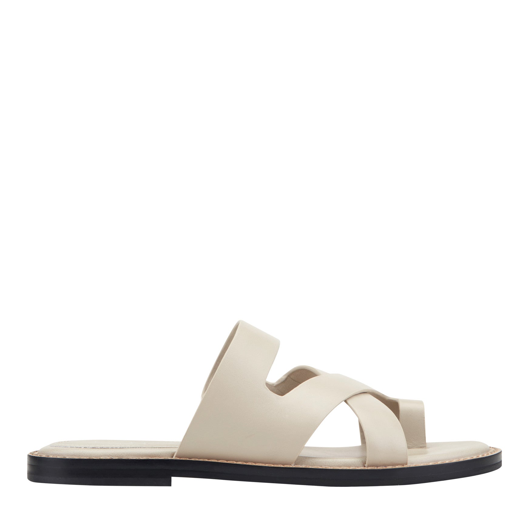 Genella Flat Leather Sandal - Cream Leather / Marc Fisher Online