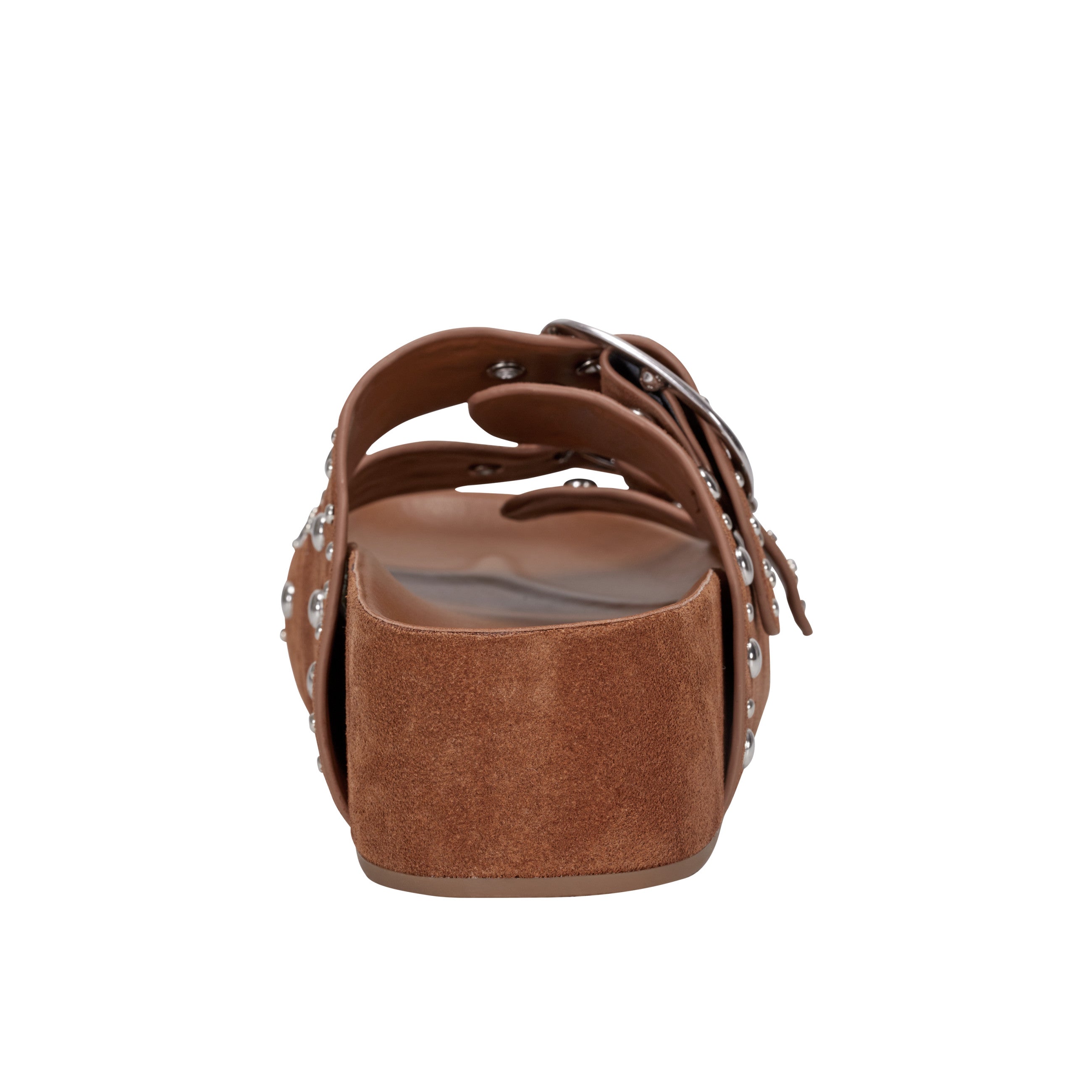 Sayge Studded Suede Footbed Sandal - Brown Suede / Marc Fisher Sale