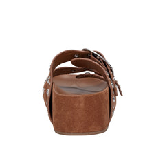 Sayge Studded Suede Footbed Sandal - Brown Suede / Marc Fisher Sale