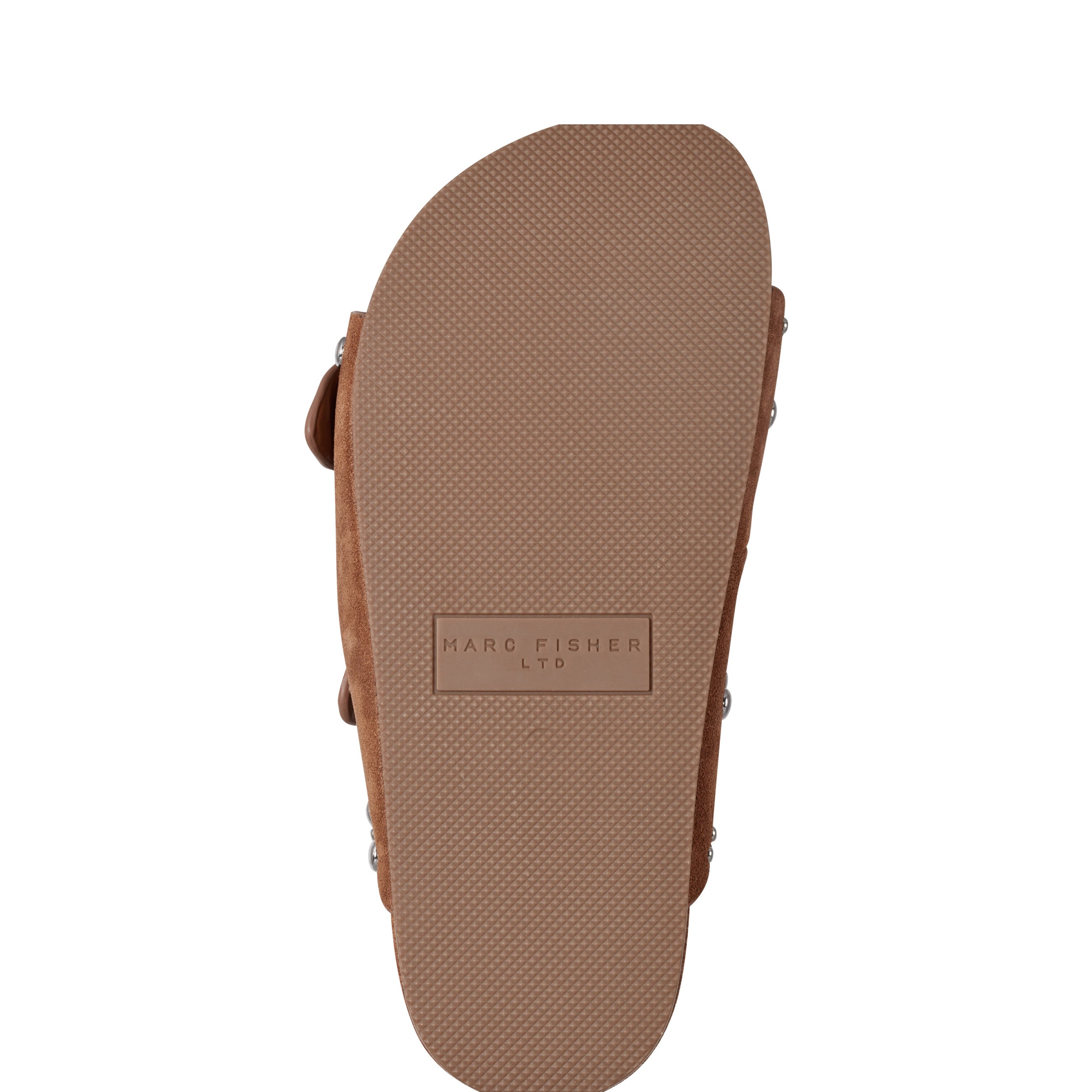 Sayge Studded Suede Footbed Sandal - Brown Suede / Marc Fisher Sale