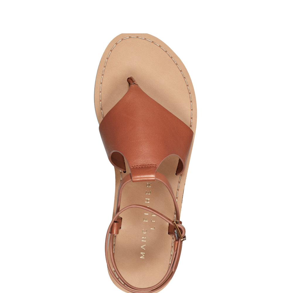 Lille Thong Flat Leather Sandal - Natural Leather / Marc Fisher Outlet