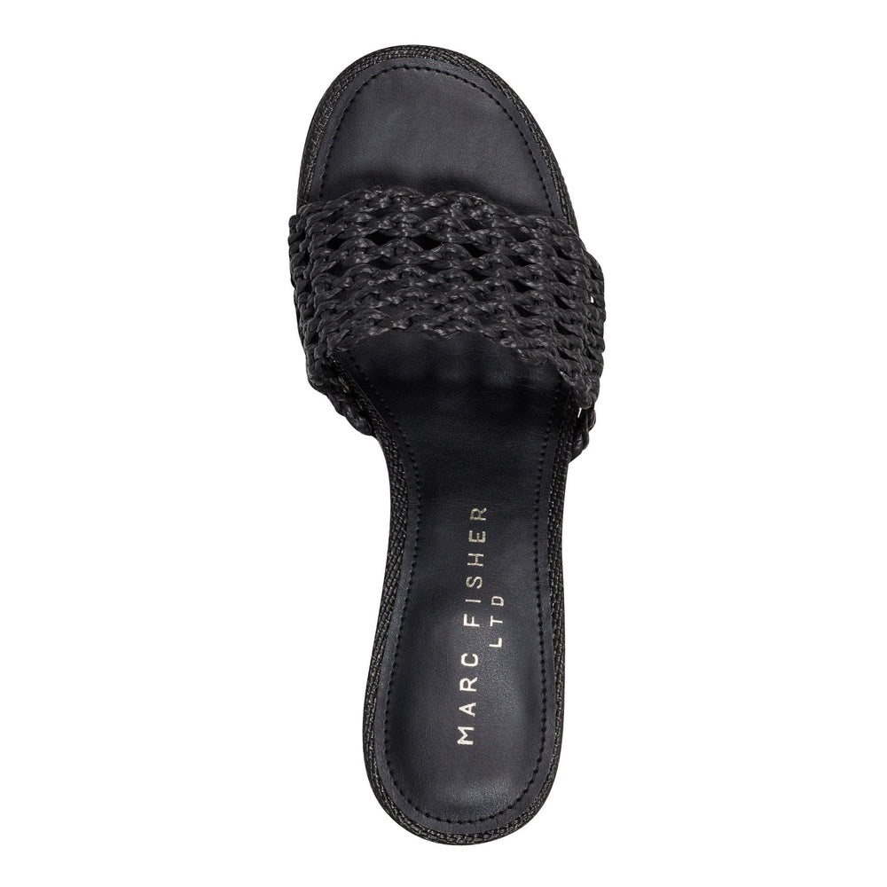 Jazmine Dress Slide Sandal - Black Raffia / Marc Fisher For Sale