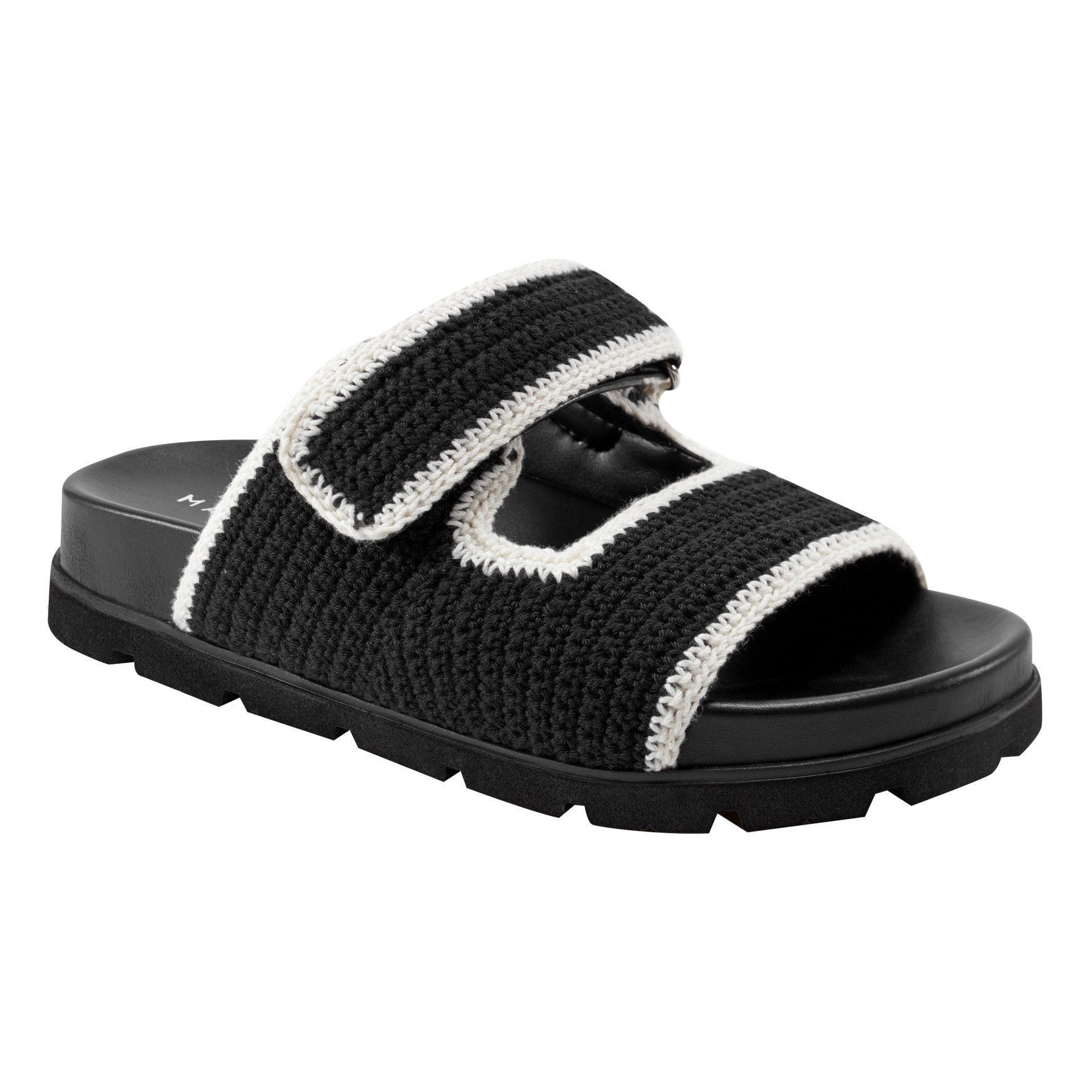 Brinleys Footbed Sandal - Black/Cream / Marc Fisher Outlet