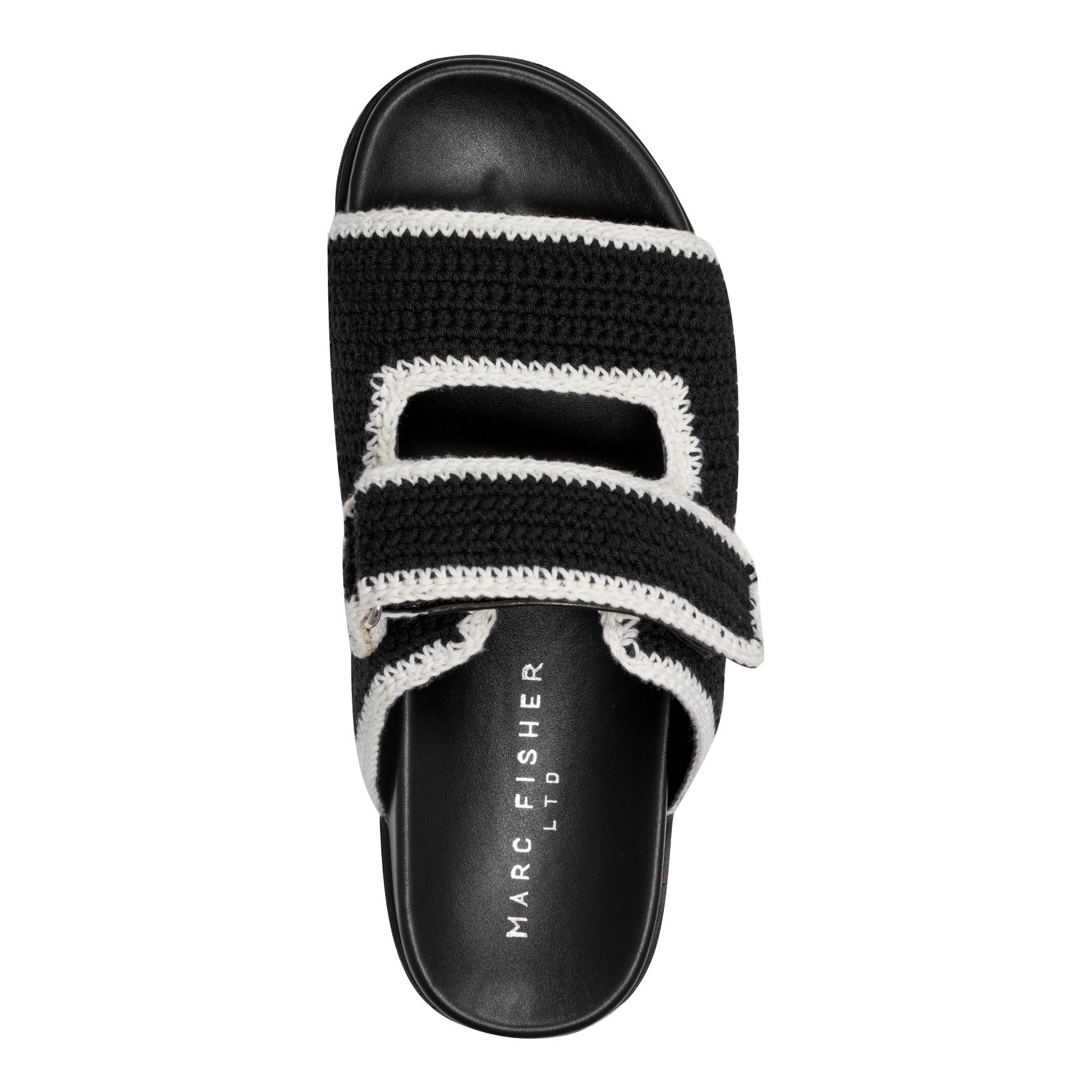 Brinleys Footbed Sandal - Black/Cream / Marc Fisher Outlet